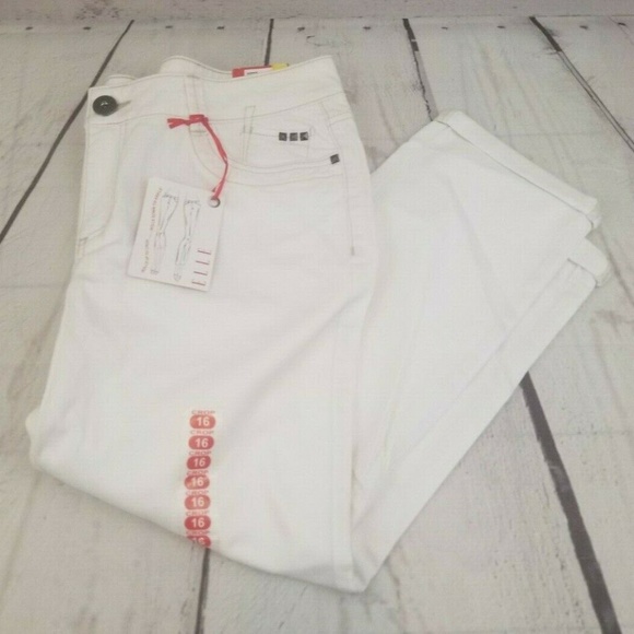 Elle Denim - Elle White Skinny Boyfriend jeans capris size 16